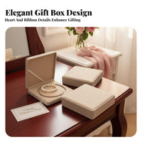 Elegant Design Pearl Necklace Box Soft Interior Velvet Jewelry Set Box Secure Closure for Mom, Women, Mother's Day, Anniversaries, Birthdays