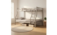 Space-Saving Metal Bunk Bed Sturdy Bunk Bed Frame Stable Furniture Compact for Teens, Kids, Bedroom