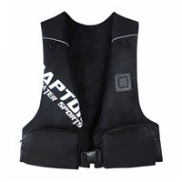 Sleeveless Life Jacket Reflective Piping Mesh Life Vest No Inflation Required