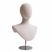 Jewelry Display Bust with Head Pin-Friendly Surface Adjustable Mannequin Bust Display Stable Base for Market Stall