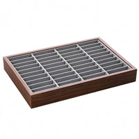40-Slot Bracelet Tray Walnut Finish Bracelet Organizer Tray Organized Storage