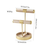 Necklace Display Stand Velvet Surface Shop Fixture Two-Tier Design for Boutique