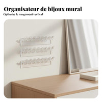 3 Pieces 8-Hole Jewelry Storage Strip Mini Size Wall Mount Jewelry Organizer