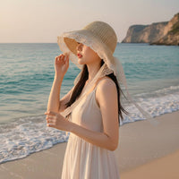 Wide Brim Straw Hat Lightweight Summer Accessory Breathable for Outdoor