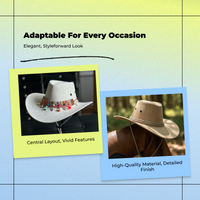 Cowboy Hat, Wide Brim, Unisex, Outdoor, Relaxed Style