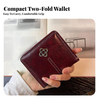 Vintage Fashion women's Short Wallet Snap Closure women's Bifold Wallet Slim Design for Students, Travelers, Daily Use, Travel, Shopping