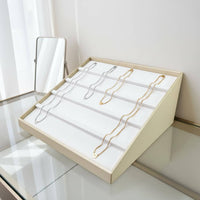 Sloped Jewelry Display Rack Versatile Organizer Multi-Row Necklace Display Tray 4 Tier Jewelry Stand Professional Presentation