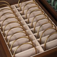 Bracelet Display Tray Soft Lining Bangle Organizer Tray Wooden Frame Jade Bracelet Display Case for Jewelry Sellers, Store Counter, Boutique
