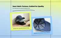 Denim Sport Cap, Adjustable, Unisex, Plain, Relaxed