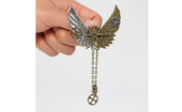 Steampunk Wing Brooch Antique-Inspired Gear Wing Brooch Shiny Finish