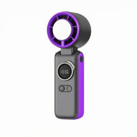 Handheld Folding Fan Compact Digital Handheld Fan Standing Base