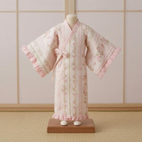 Doll Kimono Outfit Wide Sleeves Floral Doll Kimono Ruffled Waist Toy Clothing