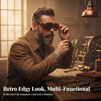 Retro Edgy Sunglasses Windproof Retro Polarized Sunglasses Steam Edgy Goggles Protection Mountaineering Glasses Shock Resistant