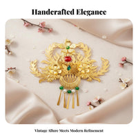 Traditional Chinese Attire Hair Adornment Handmade Traditional Chinese Attire Hair Crown Gilded Alloy Insert Comb Intricate