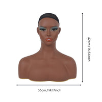 Mannequin Head with Shoulders Shoulder Design Hairpiece Mannequin Head Stable Base Hairpiece Stand Bust for Photo Shoots