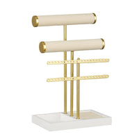 Crossbar Jewelry Stand Detachable Design 3 Tier T Bar Jewelry Stand Necklace and Earring Holder Space Saving for Women