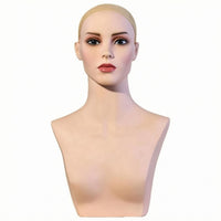 Female Hairpiece Head Bust Skin-Toned-Toned Hairpiece Display Bust Minimalist