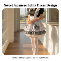 Japanese Maid Dress Adorable Romantic Vintage Maid Uniform Anime Cosplay Costume Cute Design Anime Server Costume Puff Sleeves