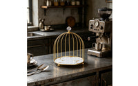 2 Pieces Birdcage Cake Stand Gold Finish Multi-Tier Dessert Tray for Restaurant