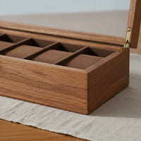 Wood Grain Watch Storage Box Multi-Functional Watch Collection Display Case Large Capacity Metal Clasp