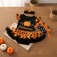 3 Pieces Flutter Sleeve Tutu Romper Skin-Friendly Material for Photoshoot