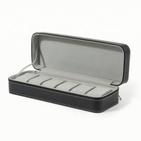 Watch Case with 6 Slots Padded Zippered Watch Organizer Compact for Journeyers, Business Trips