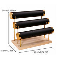 Minimalist Design 3 Tier Bracelet Holder Detachable Rods Bracelet Bar Organizer Easy to Assemble for Boutique, Vanity Table, Craft Shows