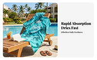 Poncho Towel Robe Absorbent Bath Textile Printed for Adults