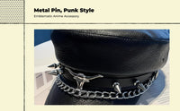 Jotaro Kujo cosplay hat, metal plaque