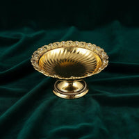 Gold Fruit Tray Openwork Pedestal Fruit Bowl Reflective Interior