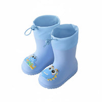 Children's Rain Boots Lightweight Kids' Rubber Boots Drawstring Top