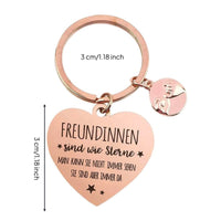 Stainless Steel Gift Keychain Tarnish-Resistant German Quote Keychain for Friend
