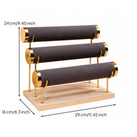 Minimalist Design 3 Tier Bracelet Holder Detachable Rods Bracelet Bar Organizer Easy to Assemble for Boutique, Vanity Table, Craft Shows