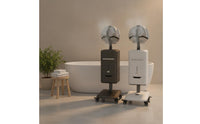 Floor-Standing Hair Steamer 110V Silver-Toned Hooded Hair Steamer Beauty Equipment Caster Wheels
