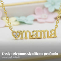 Mama Necklace Mother's Day Gift Mom Heart Locket 18K Gold Plated for Parents