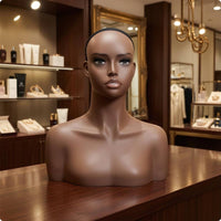 Jewelry Display Bust Bald Upper Torso Mannequin Half-Body