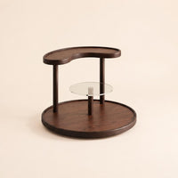 Three-Tier Desktop Storage Rack Compact Round Base Storage Rack Space Saving