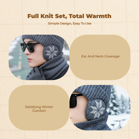 Knit Cap, Warm Hat, Neck Scarf Set, Winter