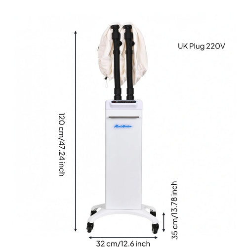 Floor Standing Hair Steamer Drain Reservoir Hooded Hair Steamer Salon Equipment 500 W Rolling Wheels