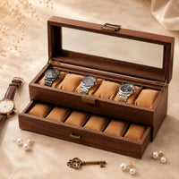 Watch and Jewelry Box Pull-out Drawer Double-Layer Watch Box Dust Protection