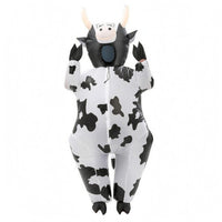 Inflatable Cow Costume Black-and-White Inflate Cow Costume Zipper Closure
