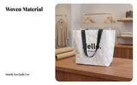 Customizable Logo PP Woven Shopping Bag Double Handles Woven Tote Bag Washable for Retailers, Business Owners, Daily Use, Home Storage