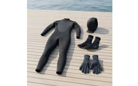 3mm One-Piece Wetsuit with Hood Thermal Full-Body Wetsuit Cold-Water Long Sleeve Snug for Snorkeling