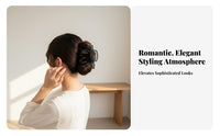 Ruffled Textile Grip Fastener Airy-Like Shape Floral Scrunchie Fastener Flower Hair Grip Elegant Design Large Floral Updo Holder