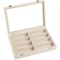8 Slot Eyeglasses Box Divided Compartments Glasses Storage Holder