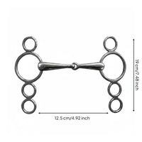 4-Loop Horse Rust Resistant Mouthpiece Solid Jointed Mouth for Riding