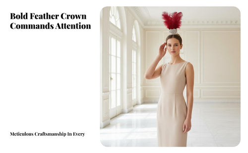 Crystal Feather Headdress Lively Feathers Gothic Performance Girl Headpiece Performance Girl Feather Headpiece Dramatic Effect