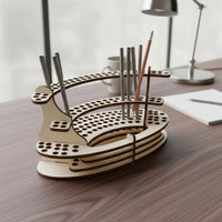Wooden Makeup Brush Organizer Desktop Decoration for Dressing Table, Art Studio