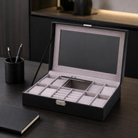 Watch and Jewelry Box Transparent Window Jewelry Watch Box Jewelry Band Slots