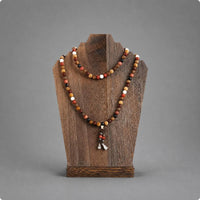 Necklace Bust Stand Dark Brown Wooden Necklace Stand Retro